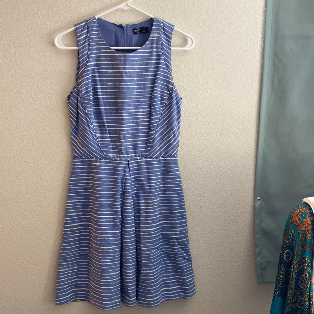 Gap Blue and White Striped Dress